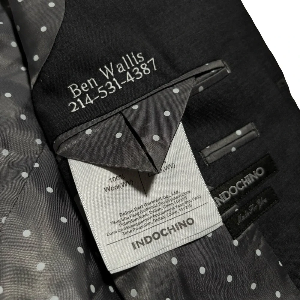 Indochino Men's Custom Blazer Gray 100% Wool‎ (Flat) 24 x 37